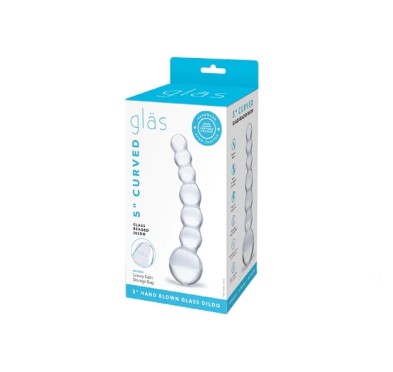 Szklane dildo - Glas Curved Beaded